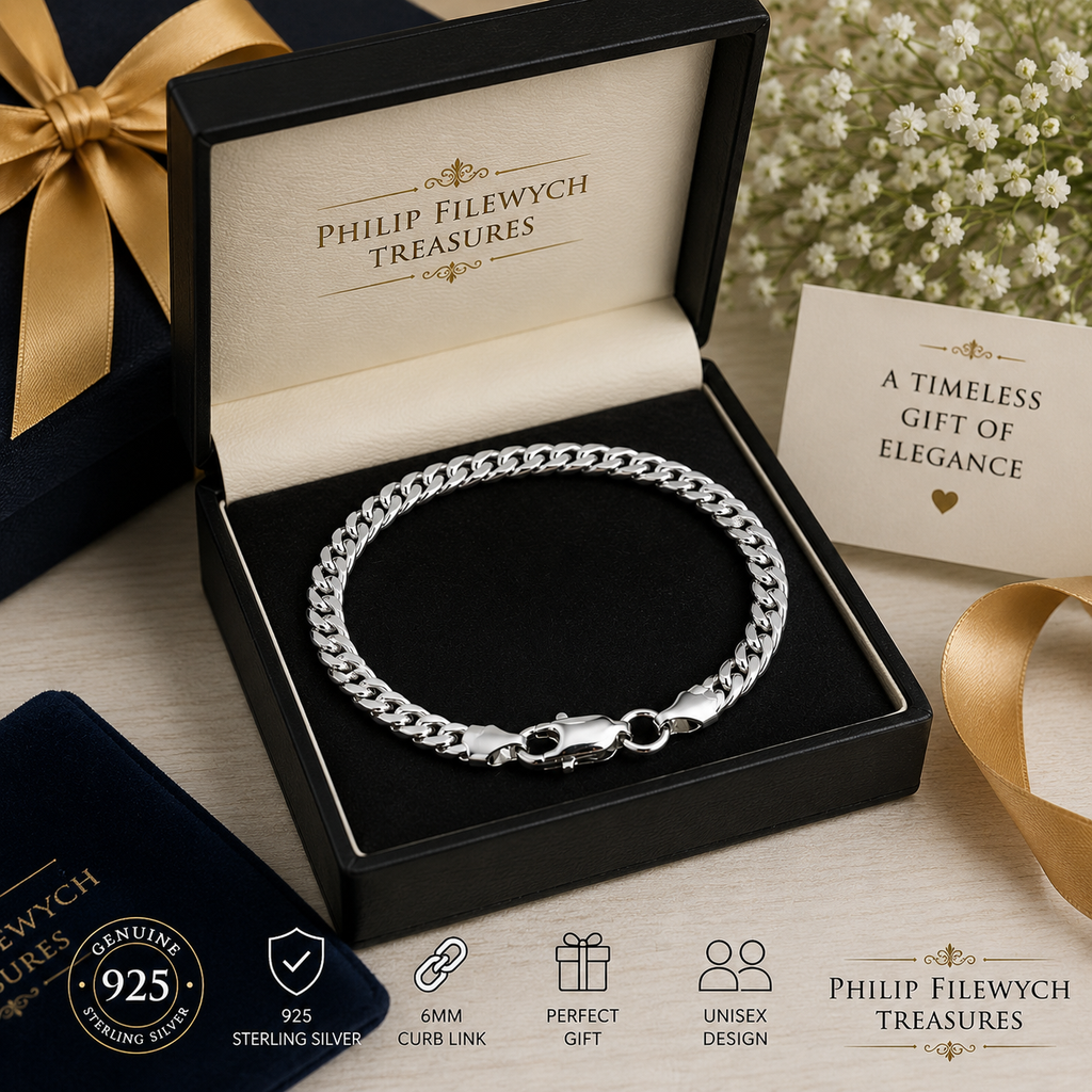 BR-04--925 Sterling Silver 5mm Flat Curb Chain Bracelet – 7 Inch