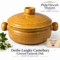 CA-10--Vintage Denby-Langley Canterbury Covered Casserole Dish Brown Stoneware England