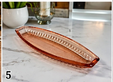 CD-25--Vintage Imperial Glass Ruby Red Oval Celery Dish 11" Pressed Glass Serving Dish