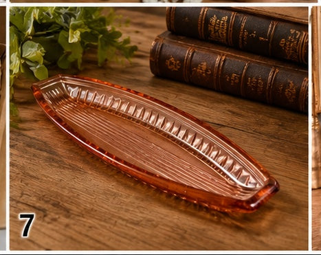 CD-25--Vintage Imperial Glass Ruby Red Oval Celery Dish 11" Pressed Glass Serving Dish