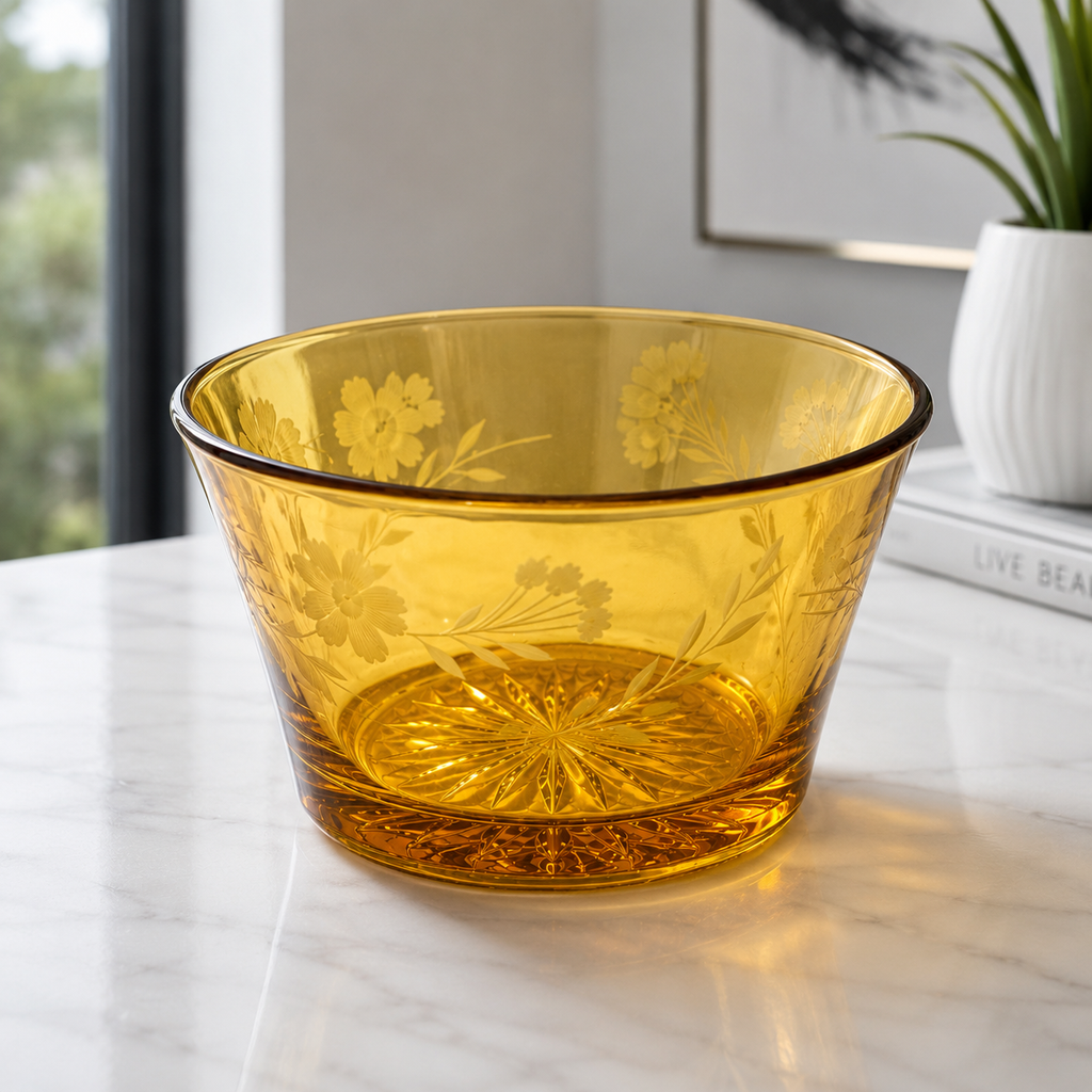 CD-60--Pink Glass Serving Bowl – Small Vintage Dessert Fruit Bowl – 4 Inch Collectible Glassware