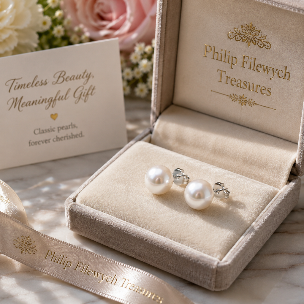 EA-17--Natural Akoya Pearl Stud Earrings 5–5.5mm AAA White High Luster Classic Earrings