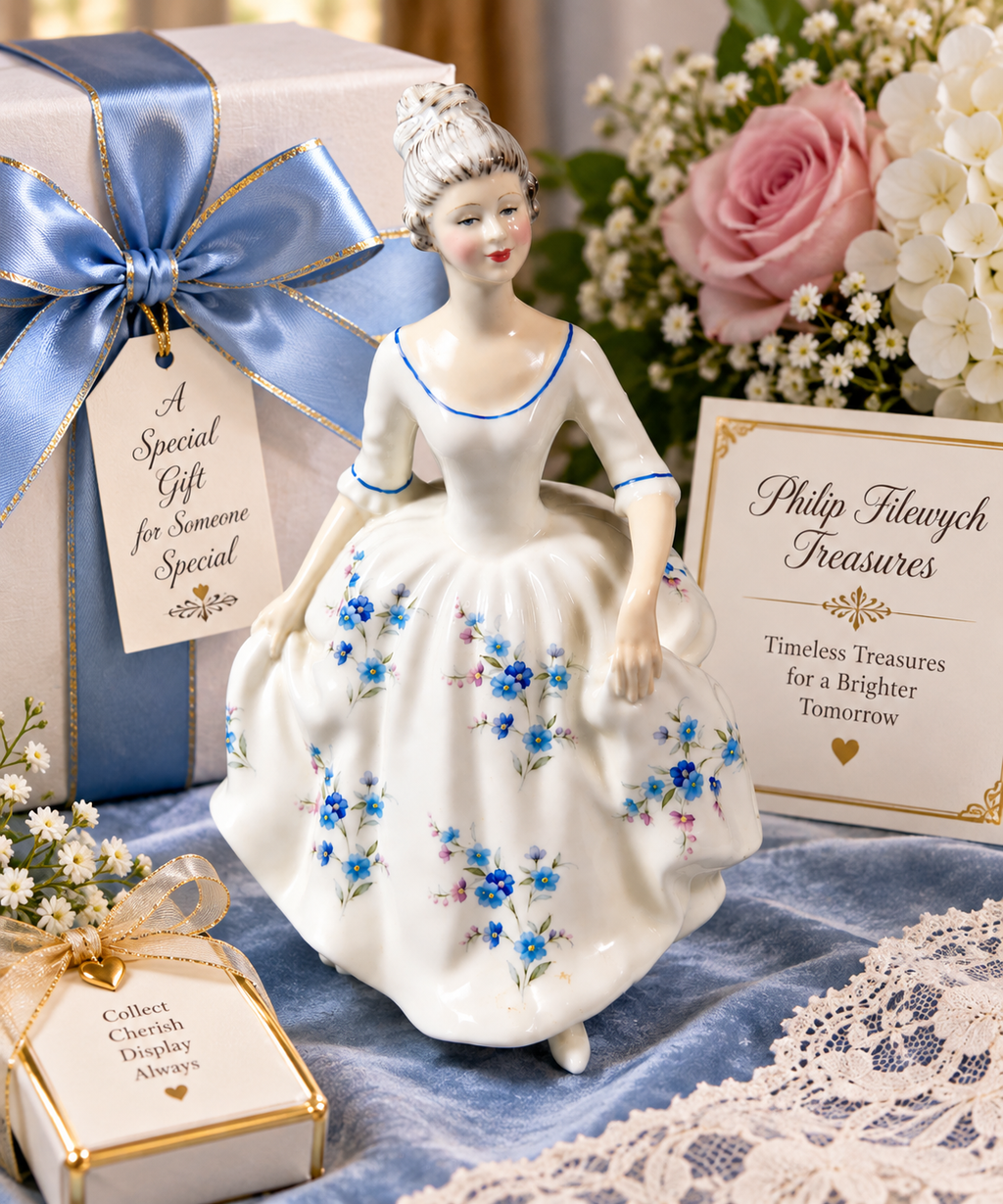 FRD-05--Royal Doulton Caroline HN3170 Figurine Peggy Davies Hand Painted England 1988-1992