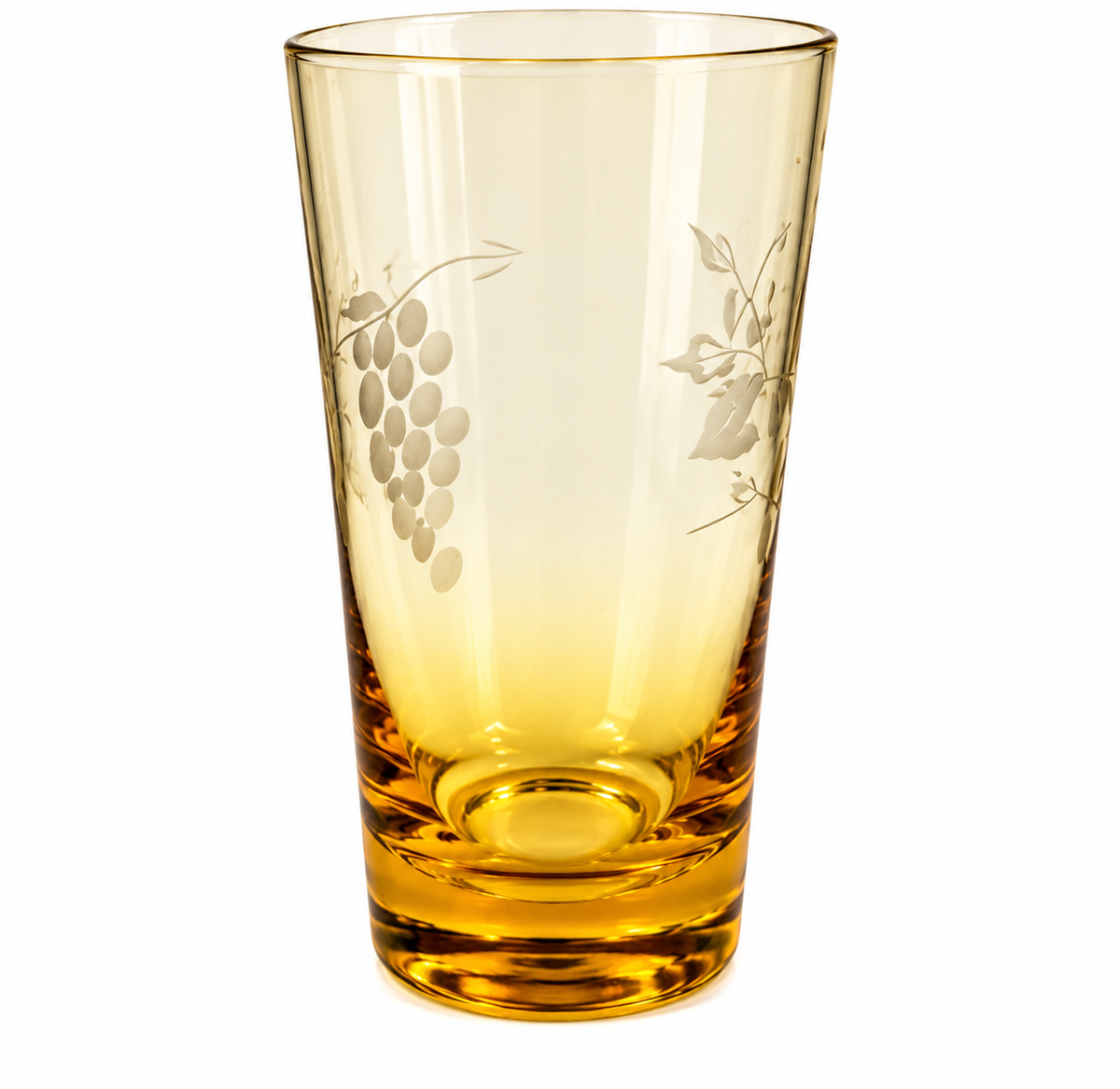 GL-15 vintage Libbey amber glass tumbler on white background