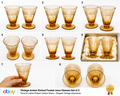 Title LCET-02--Vintage Amber Etched Footed Glasses – Set of 2