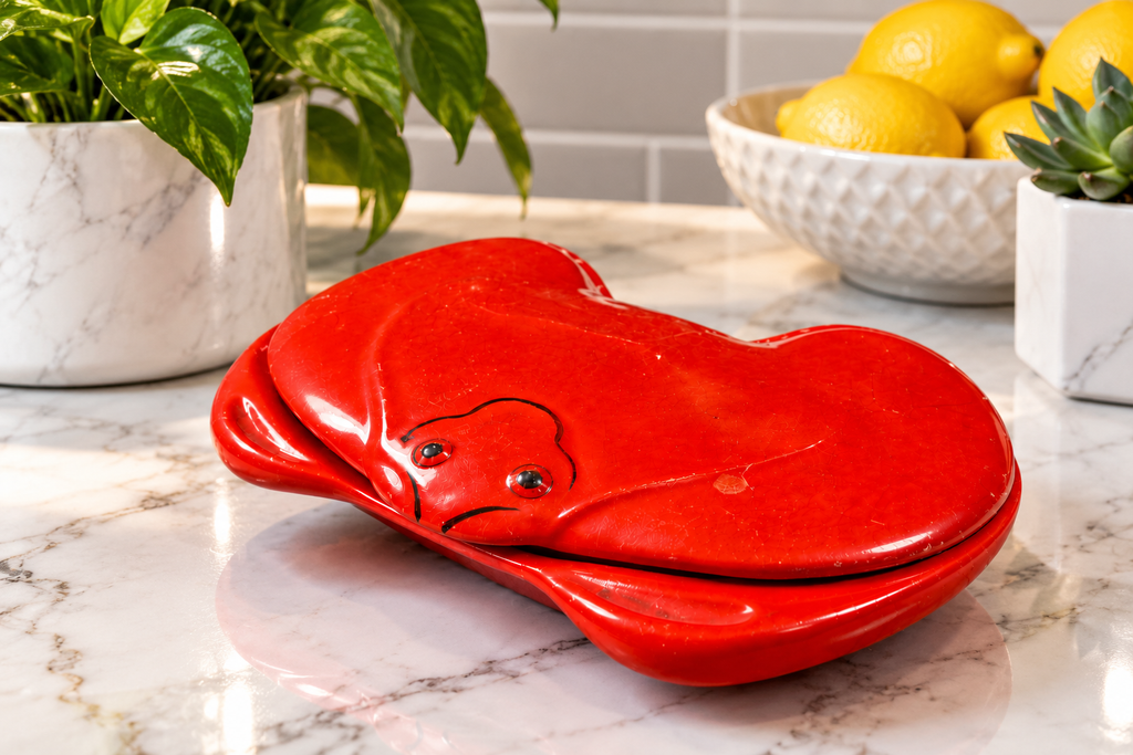 LOB-10 displayed in a clean modern kitchen or dining setting. Contemporary décor with the lobster dish as the focal point.