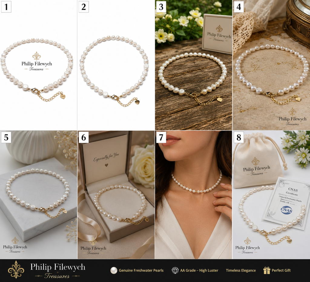 Pearl-26--AA Grade White Freshwater Baroque Pearl Necklace – 42 cm