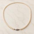 Pearl-05--Pink Freshwater Cultured Pearl Necklace – 5mm Pearls – 24 Inch
