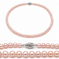 Pearl-05--Pink Freshwater Cultured Pearl Necklace – 5mm Pearls – 24 Inc