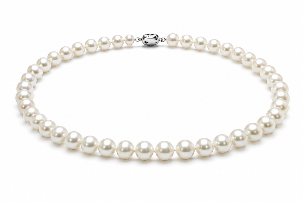 Pearl-11--Akoya Pearl Necklace 11–12mm AAAA++ 18" Genuine Pearls 925 Silver Clasp with Certificate