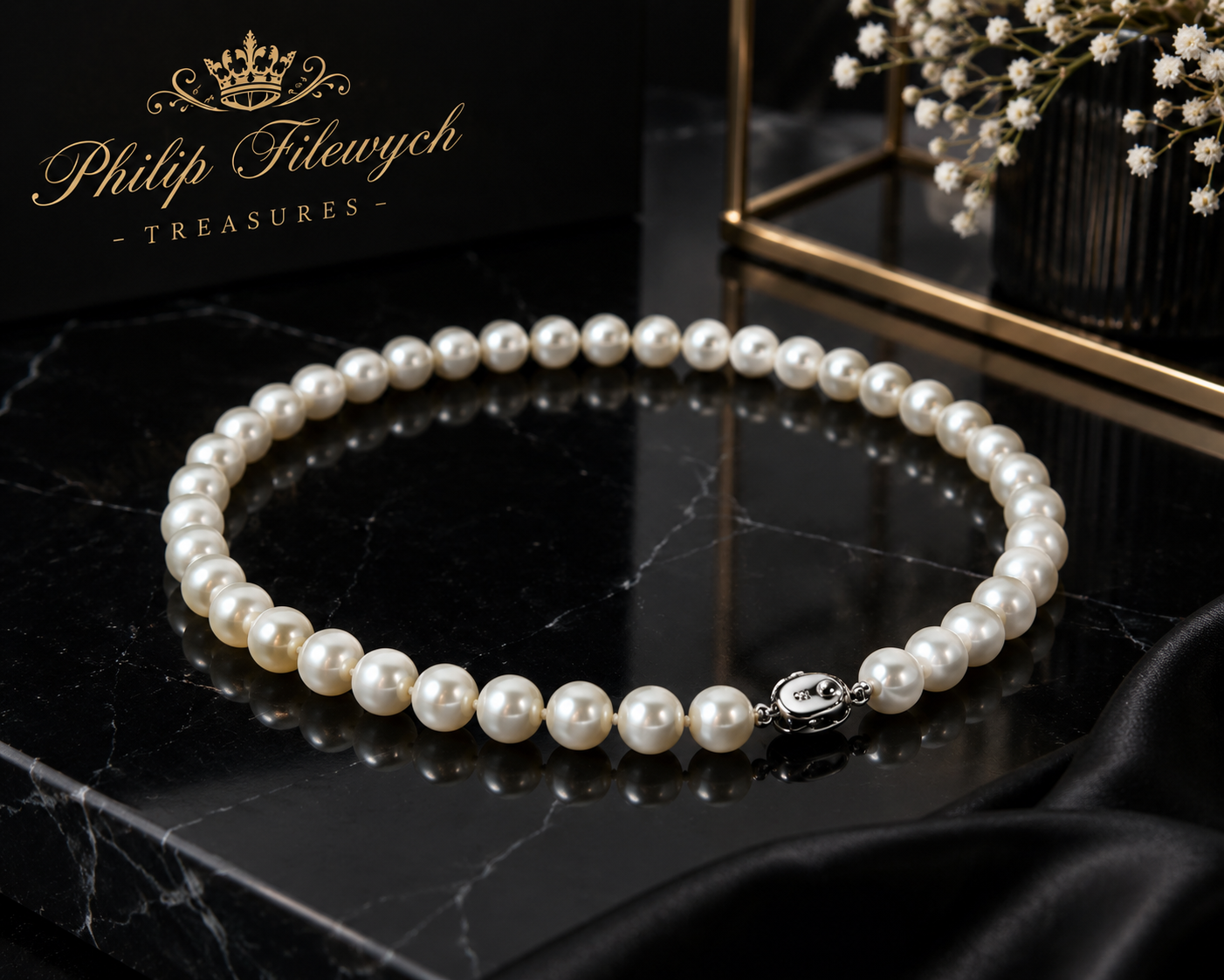 Pearl-11--Akoya Pearl Necklace 11–12mm AAAA++ 18" Genuine Pearls 925 Silver Clasp with Certificate
