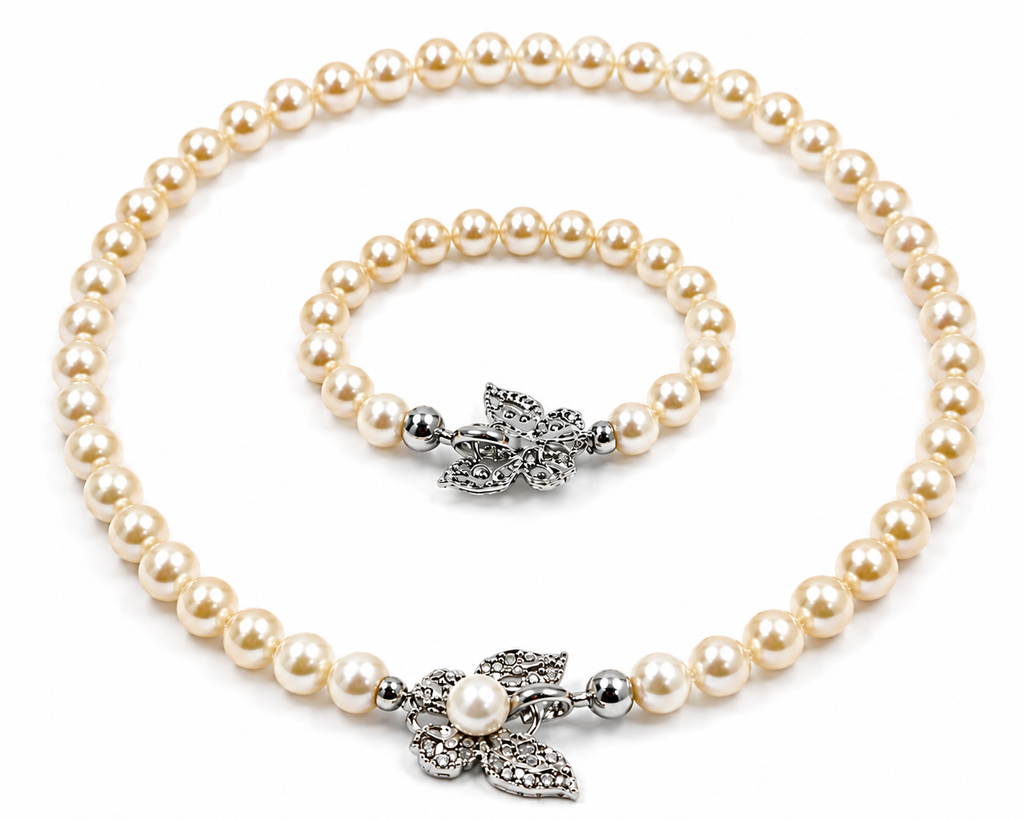 Pearl-17--Akoya Pearl Necklace 9–10mm AAAA Quality 16" Genuine Pearls 46g with Certificate