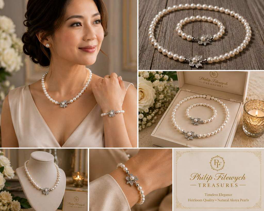 Pearl-17--Akoya Pearl Necklace 9–10mm AAAA Quality 16" Genuine Pearls 46g with Certificate