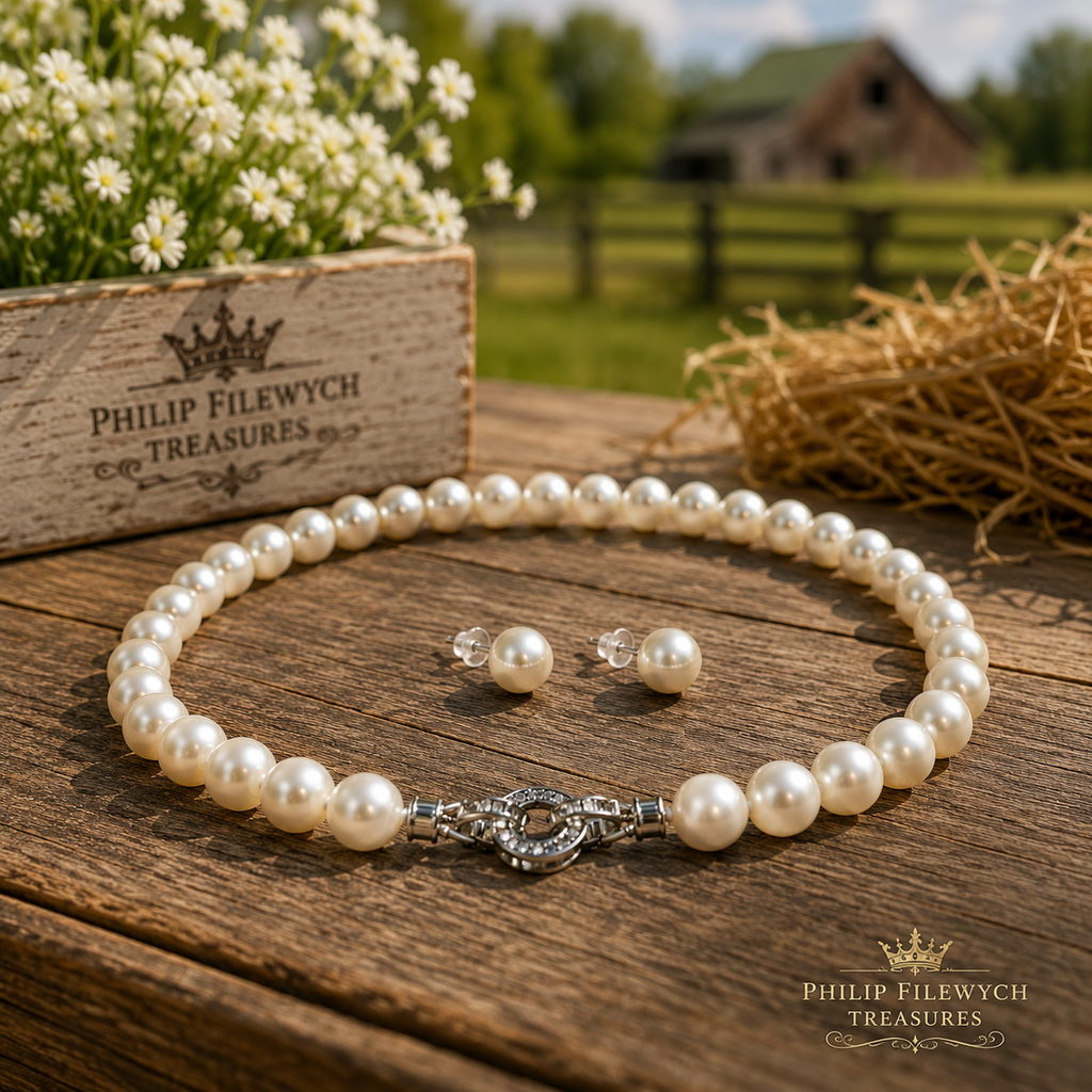Pearl-20--Natural Freshwater Pearl Necklace 18in 6–7mm AAAA Classic White Pearl Jewelry Gift