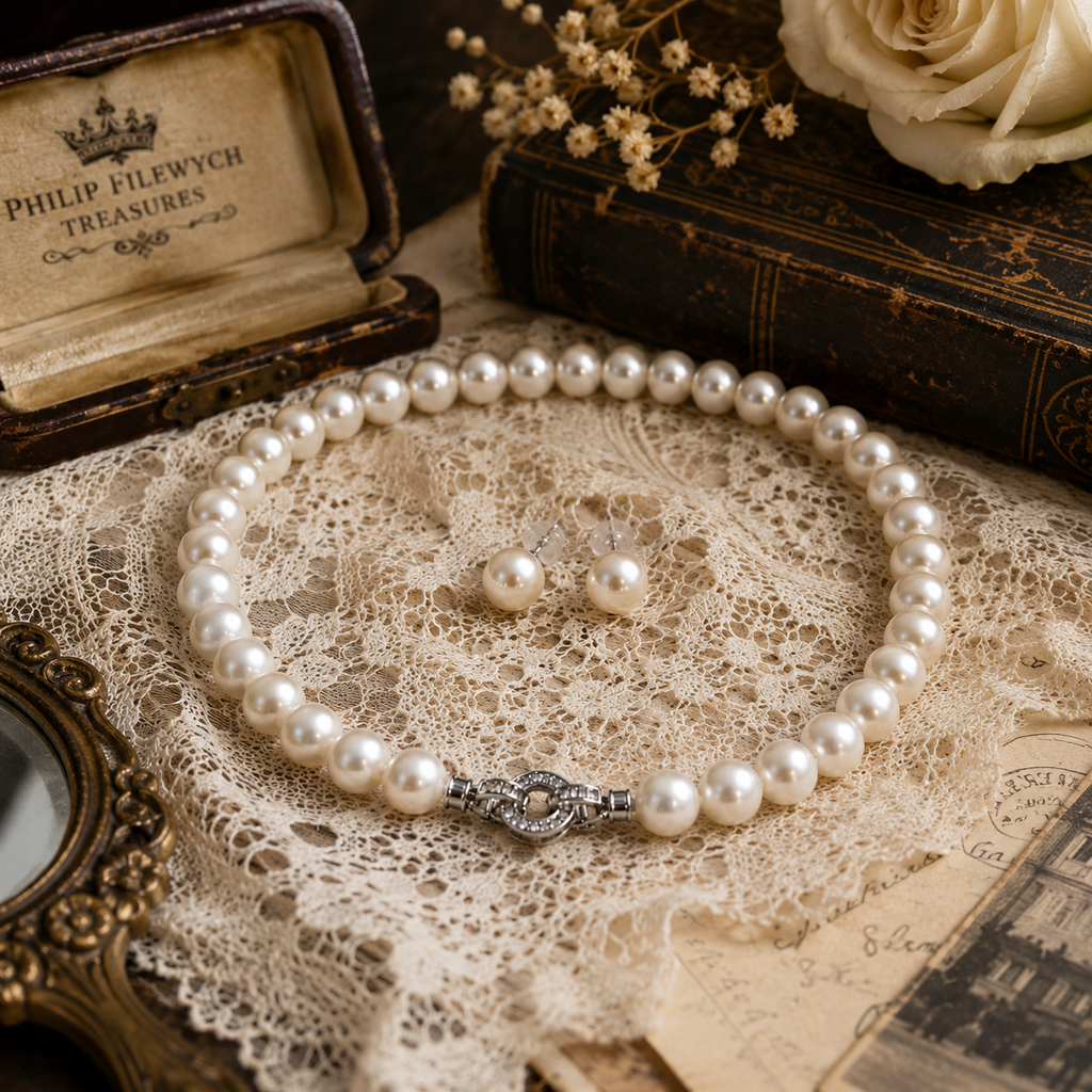 Pearl-20--Natural Freshwater Pearl Necklace 18in 6–7mm AAAA Classic White Pearl Jewelry Gift