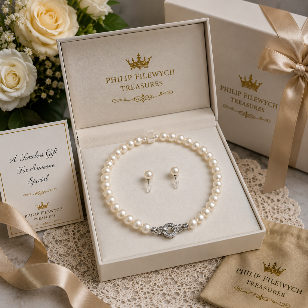 Pearl-20--Natural Freshwater Pearl Necklace 18in 6–7mm AAAA Classic White Pearl Jewelry Gift