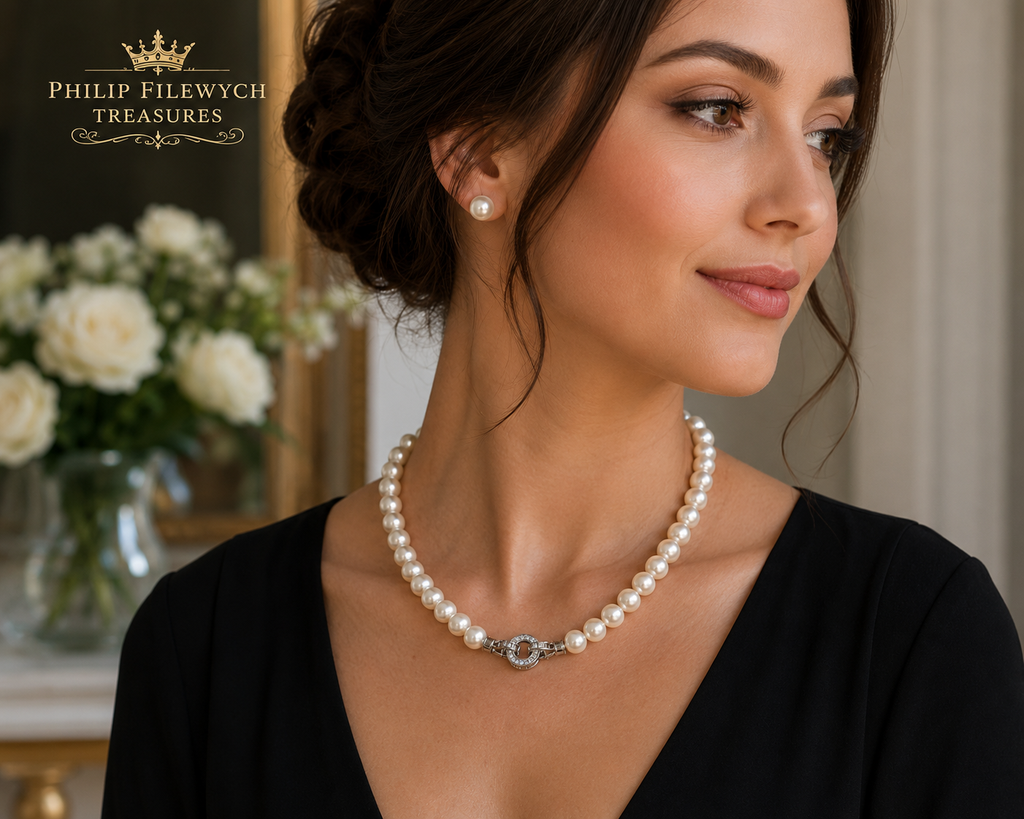 Pearl-20--Natural Freshwater Pearl Necklace 18in 6–7mm AAAA Classic White Pearl Jewelry Gift