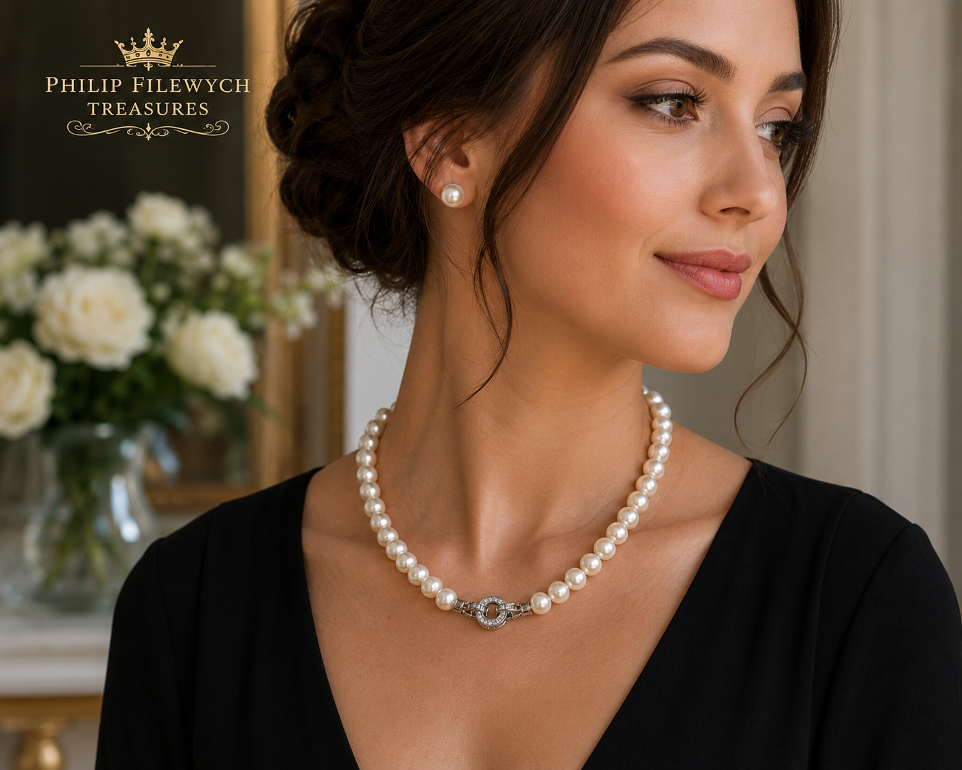 Pearl-20--Natural Freshwater Pearl Necklace 18in 6–7mm AAAA Classic White Pearl Jewelry Gift