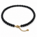 Pearl-23--Natural Black Freshwater Pearl Choker Necklace | AA Grade | 5–6mm Genuine Pearls