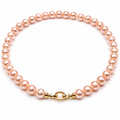 Pearl-23--AAAA Pink Freshwater Pearl Necklace • 925 Sterling Silver • 18"