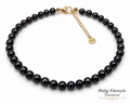 Pearl-24--AA Black Freshwater Pearl Necklace – 8–9mm Pearls – 42cm – 925 Stamped Clasp