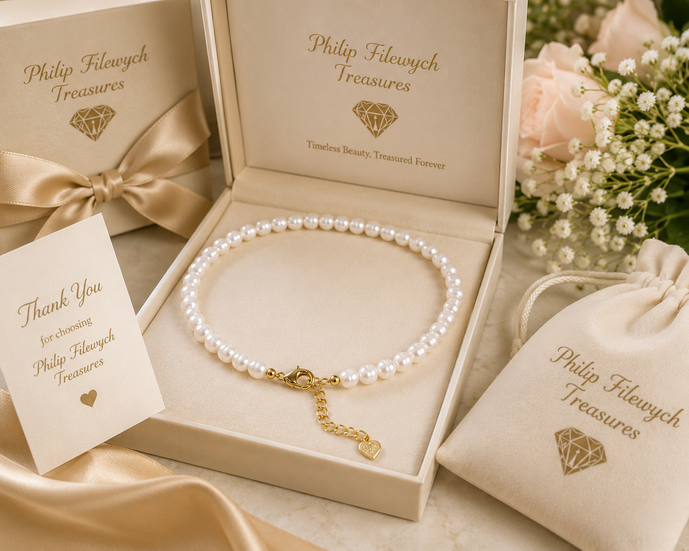 Pearl-25--AA Freshwater White Baroque Pearl Choker Necklace 34cm | High Luster | CNAS Certified