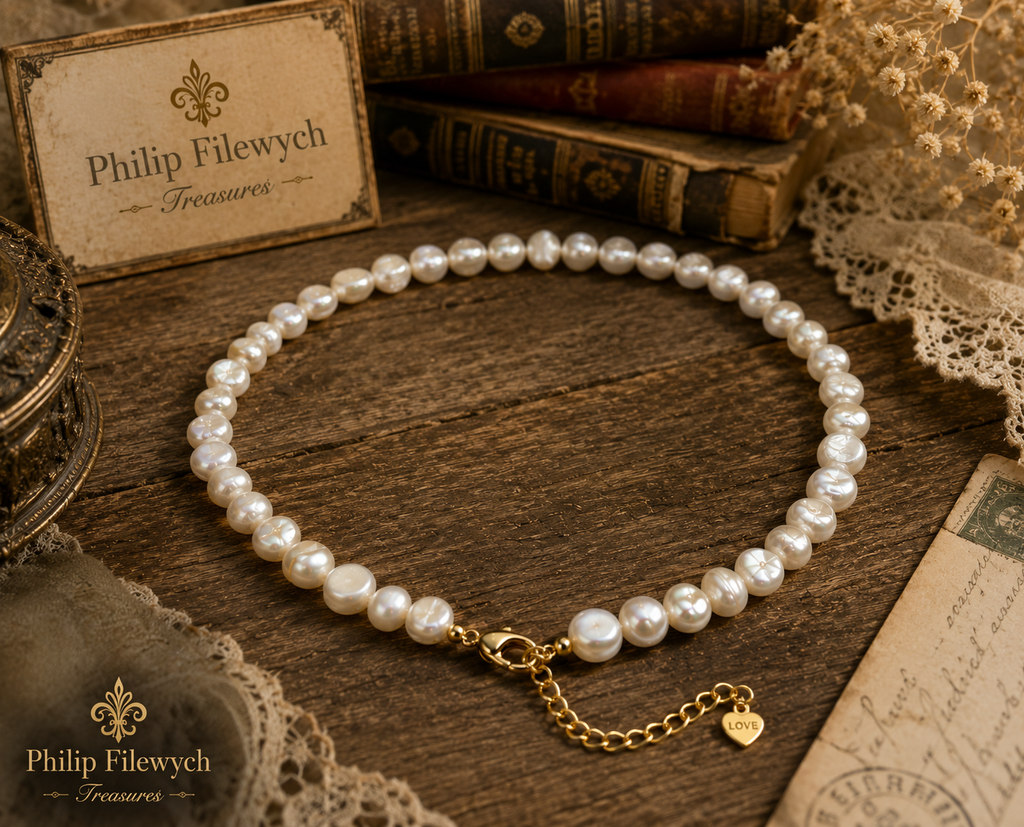 Pearl-26--AA Grade White Freshwater Baroque Pearl Necklace – 42 cm