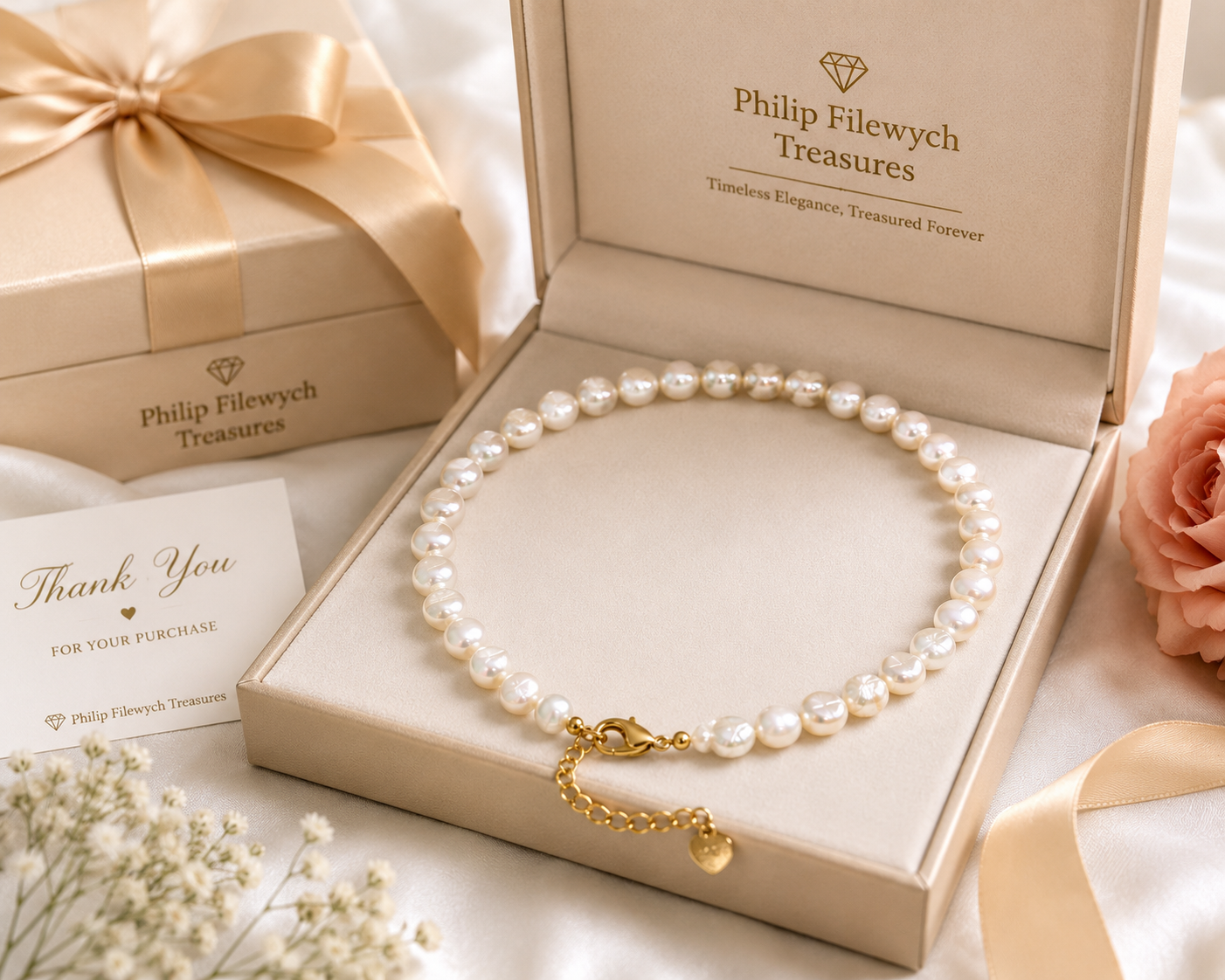 Pearl-27--AA Freshwater White Pearl Choker Necklace 36cm