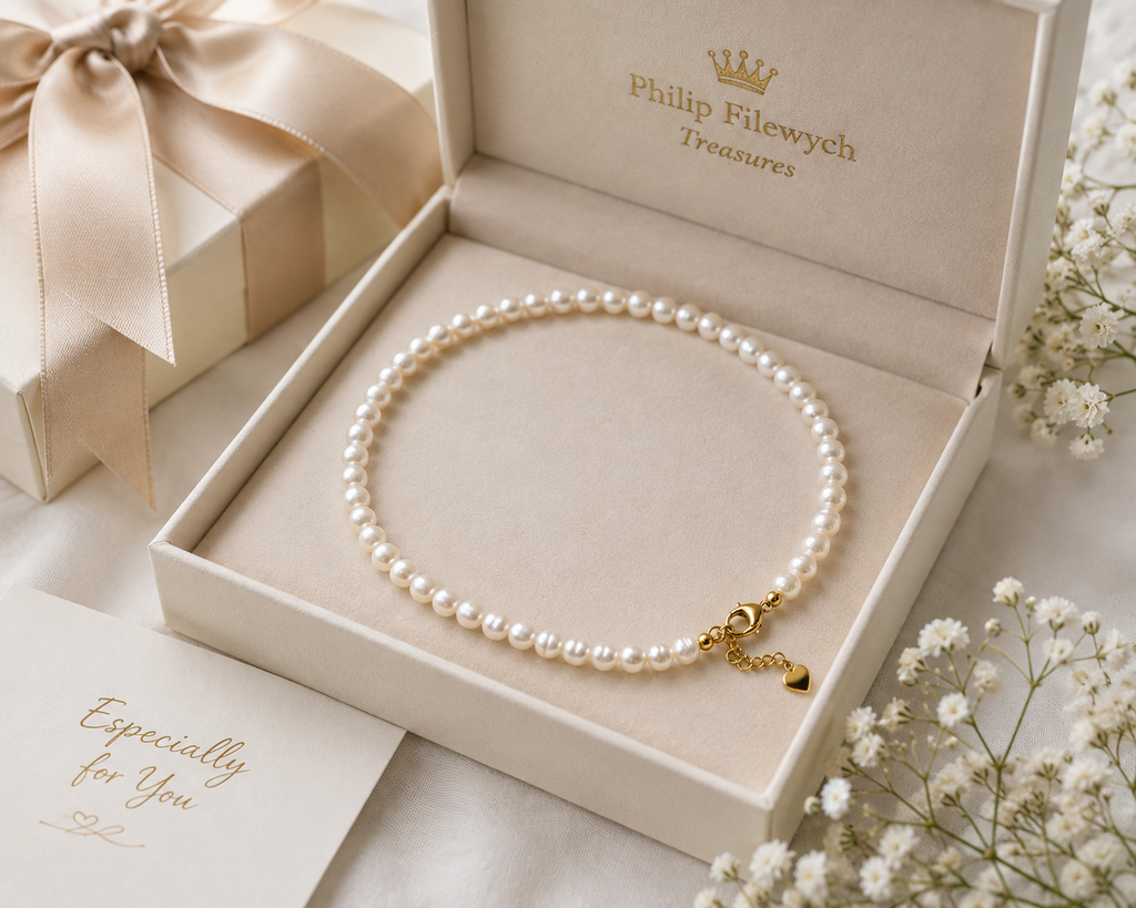 Pearl-36--White Freshwater Pearl Choker Necklace 5-6mm Baroque Pearls 34cm High Luster Pearl Necklace