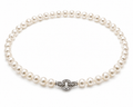 Pearl-37--AAAA 8–9mm Japanese Akoya Pearl Necklace 16" 925 Sterling Silver Clasp RWBUY Certified