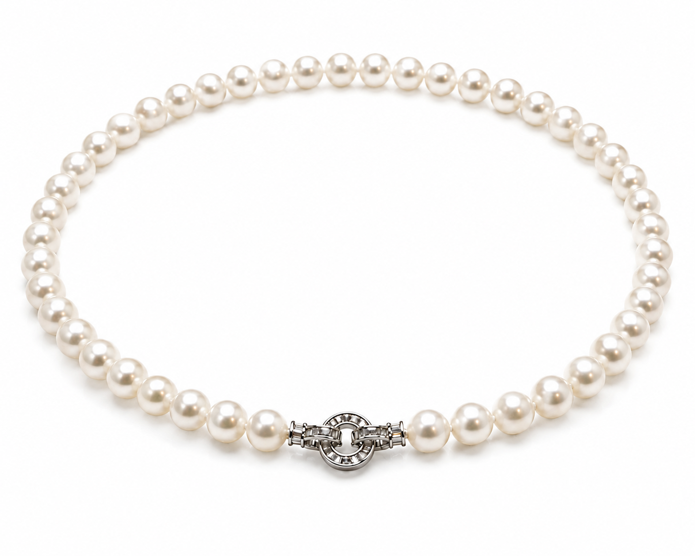 Pearl-37--AAAA 8–9mm Japanese Akoya Pearl Necklace 16" 925 Sterling Silver Clasp RWBUY Certified