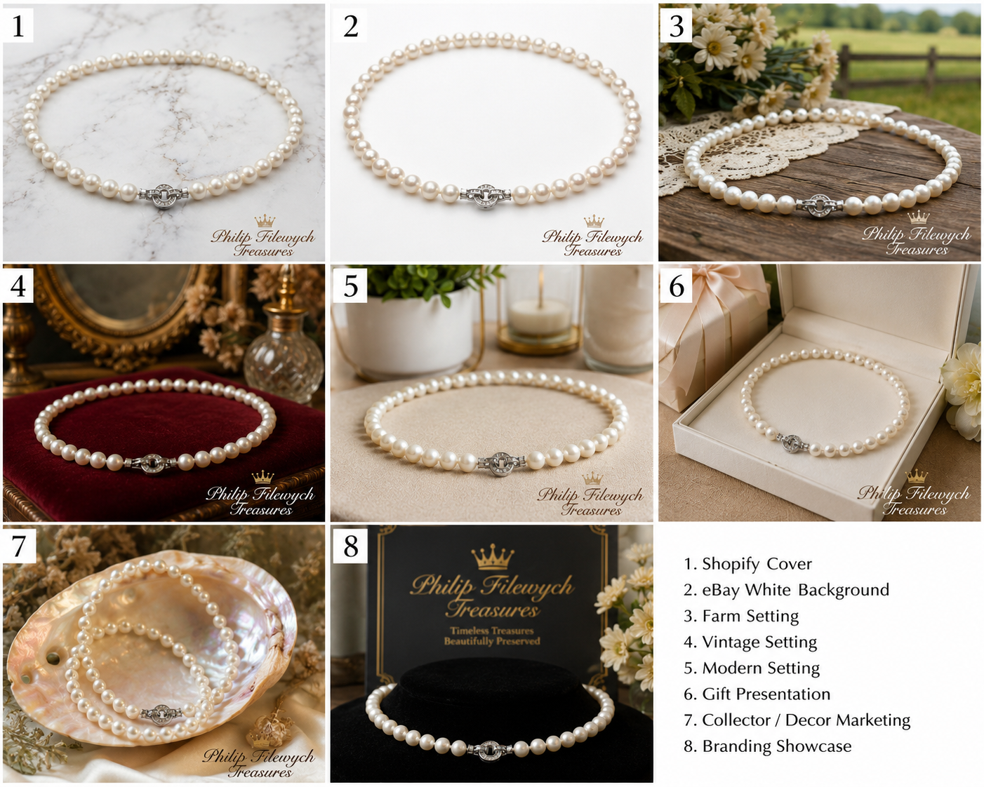 Pearl-37--AAAA 8–9mm Japanese Akoya Pearl Necklace 16" 925 Sterling Silver Clasp RWBUY Certified