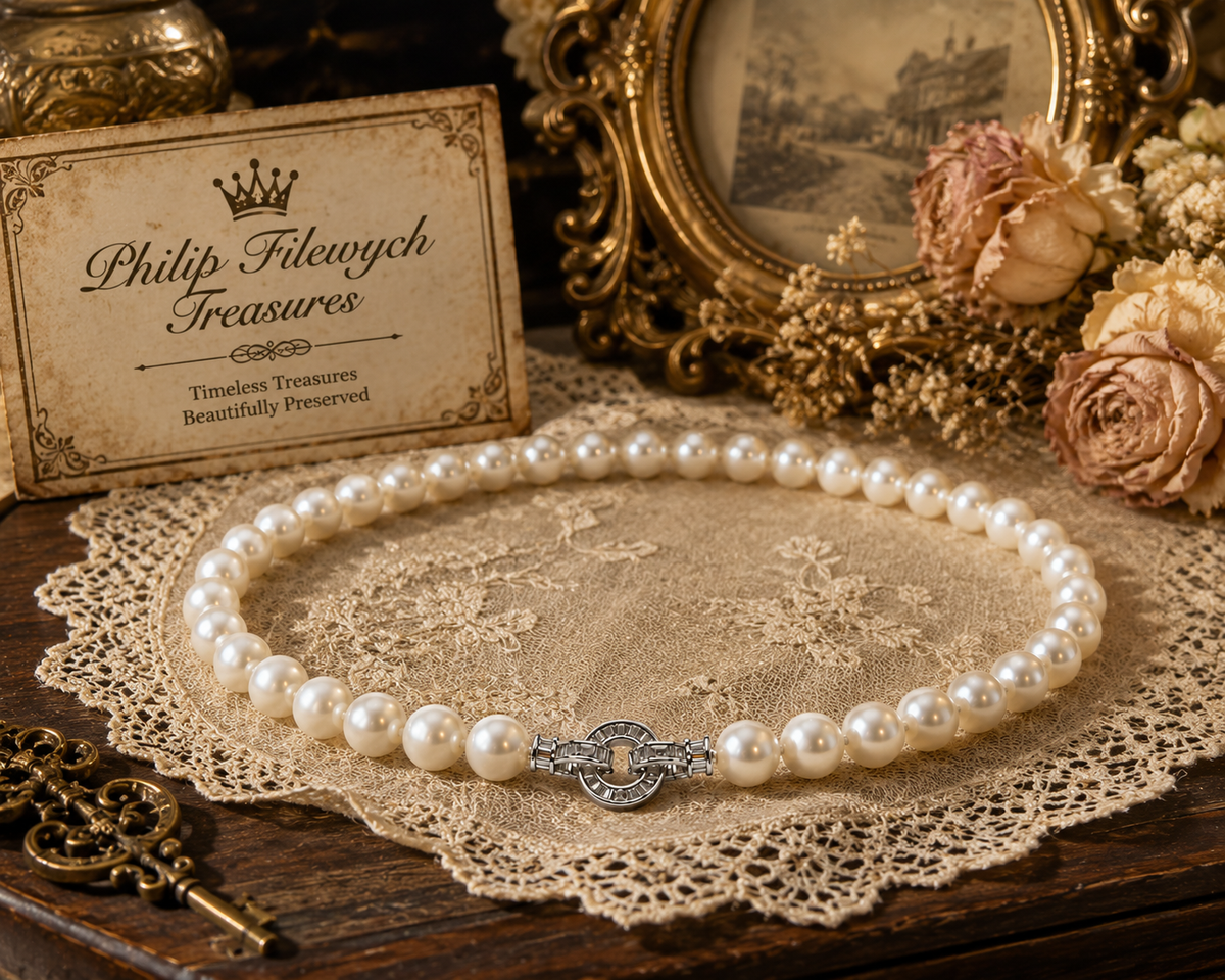 Pearl-37--AAAA 8–9mm Japanese Akoya Pearl Necklace 16" 925 Sterling Silver Clasp RWBUY Certified
