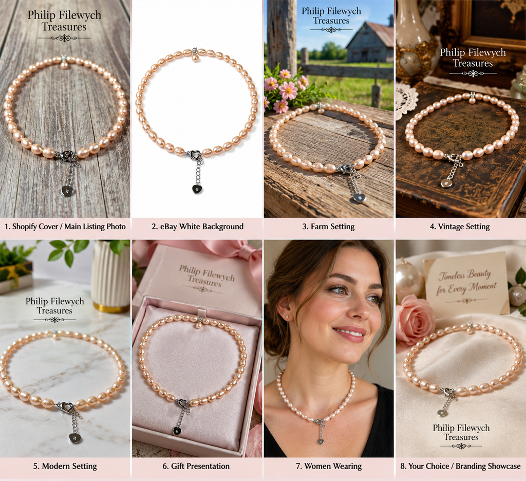 Pearl-48--Dainashi Pink Freshwater Pearl Necklace 18in AAAA Natural Pink Pearls 925 Sterling Silver