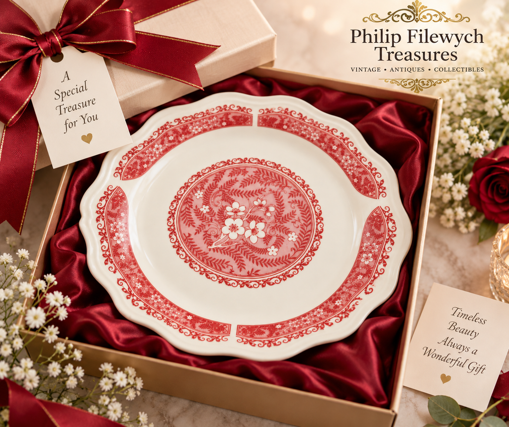 Plate-07--Vintage Syracuse China Strawberry Hill 9" Plate Pink Red Floral Restaurant Ware USA