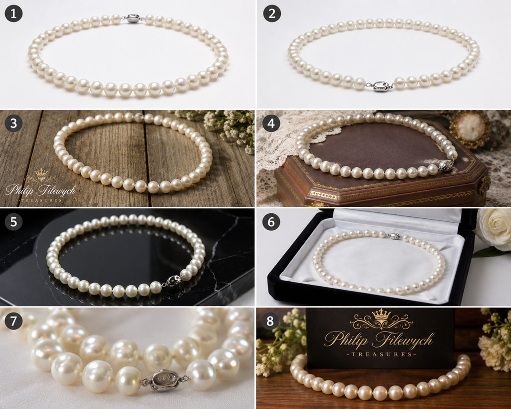Pearl-11--Akoya Pearl Necklace 11–12mm AAAA++ 18" Genuine Pearls 925 Silver Clasp with Certificate