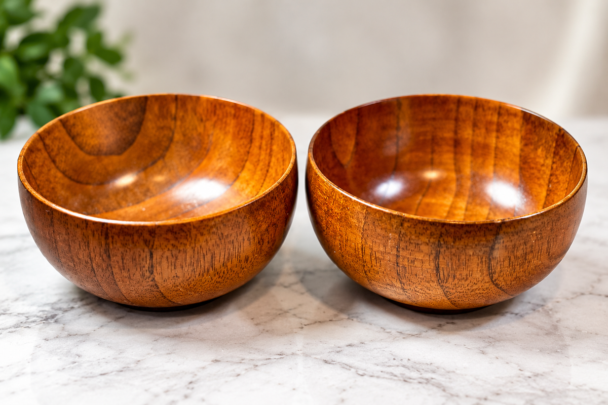 RB-10 vintage wood turned rich bowl, handcrafted wooden bowl