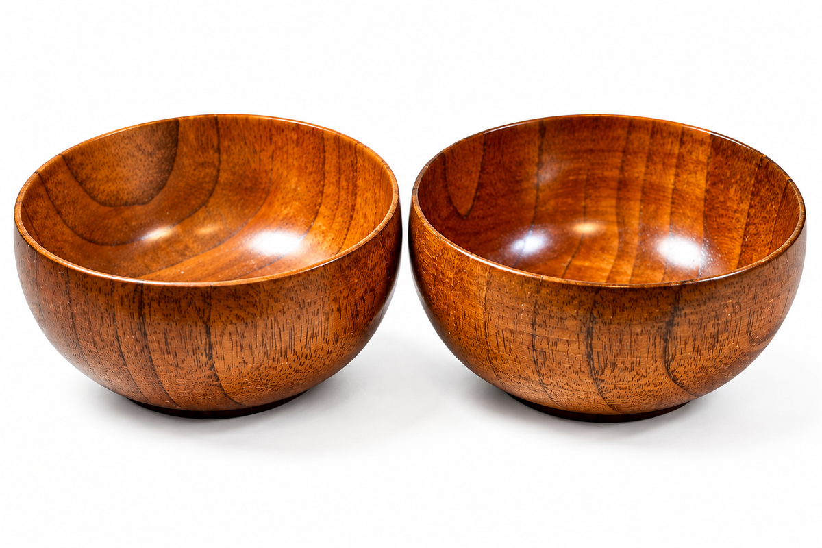 RB-10 wood turned rich bowl on white background