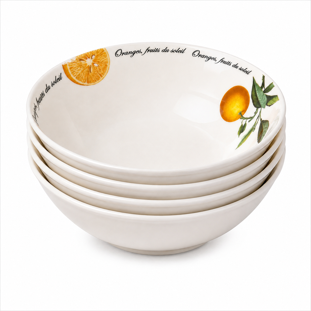 SB-01--Queen’s Fruits du Soleil Fine Bone China Bowls Set of 4 – Orange Fruit Pattern