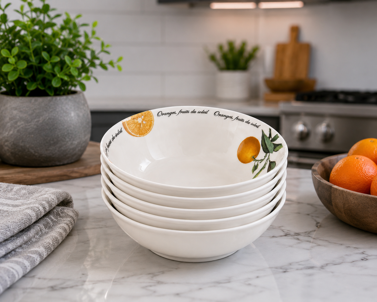 SB-01--Queen’s Fruits du Soleil Fine Bone China Bowls Set of 4 – Orange Fruit Pattern