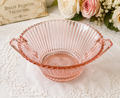 SB-65--Vintage Pink Anchor Hocking Old Cafe Depression Glass Handled Bowl