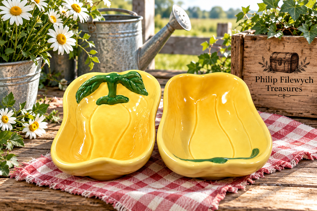 SBD-02-Norpro-Ceramic-Baking-Dish-Pair-Farm.jpg	Norpro SBD-02 yellow and green ceramic baking dish pair in farmhouse setting