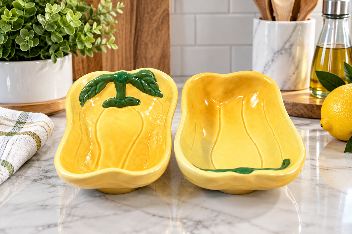 SBD-02-Norpro-Ceramic-Baking-Dish-Pair-Modern.jpg	Norpro SBD-02 yellow ceramic baking dish pair in modern kitchen setting