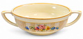 SC-25 vintage English Sunshine soup cup with two handles and floral pattern by E.G. Meakin