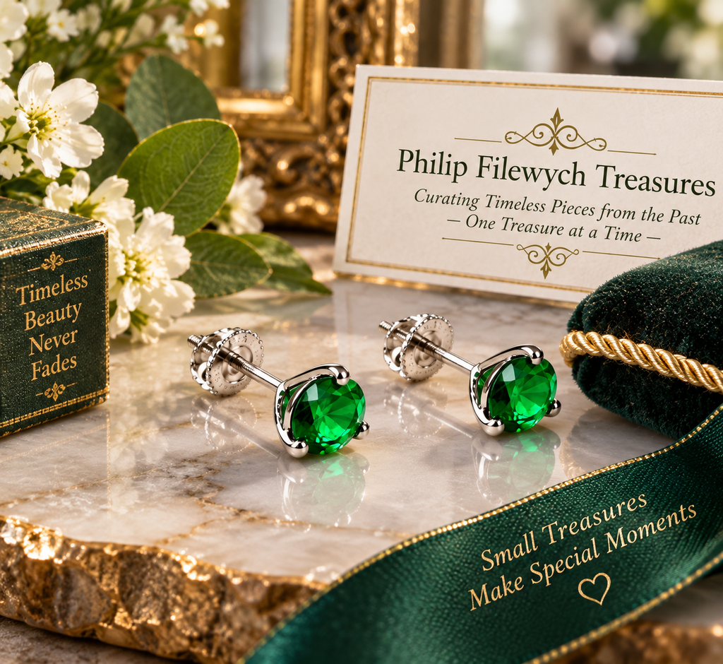SE-01--Stud Earrings – Light Green   Gemstone – 14K Yellow Gold