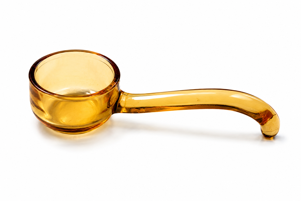 SP-10--Vintage Amber Depression Glass Sauce Spoon