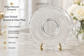 SP-22--Title Clear Etched Botanical Glass Plate 7" Scalloped Edge Unmarked 306g