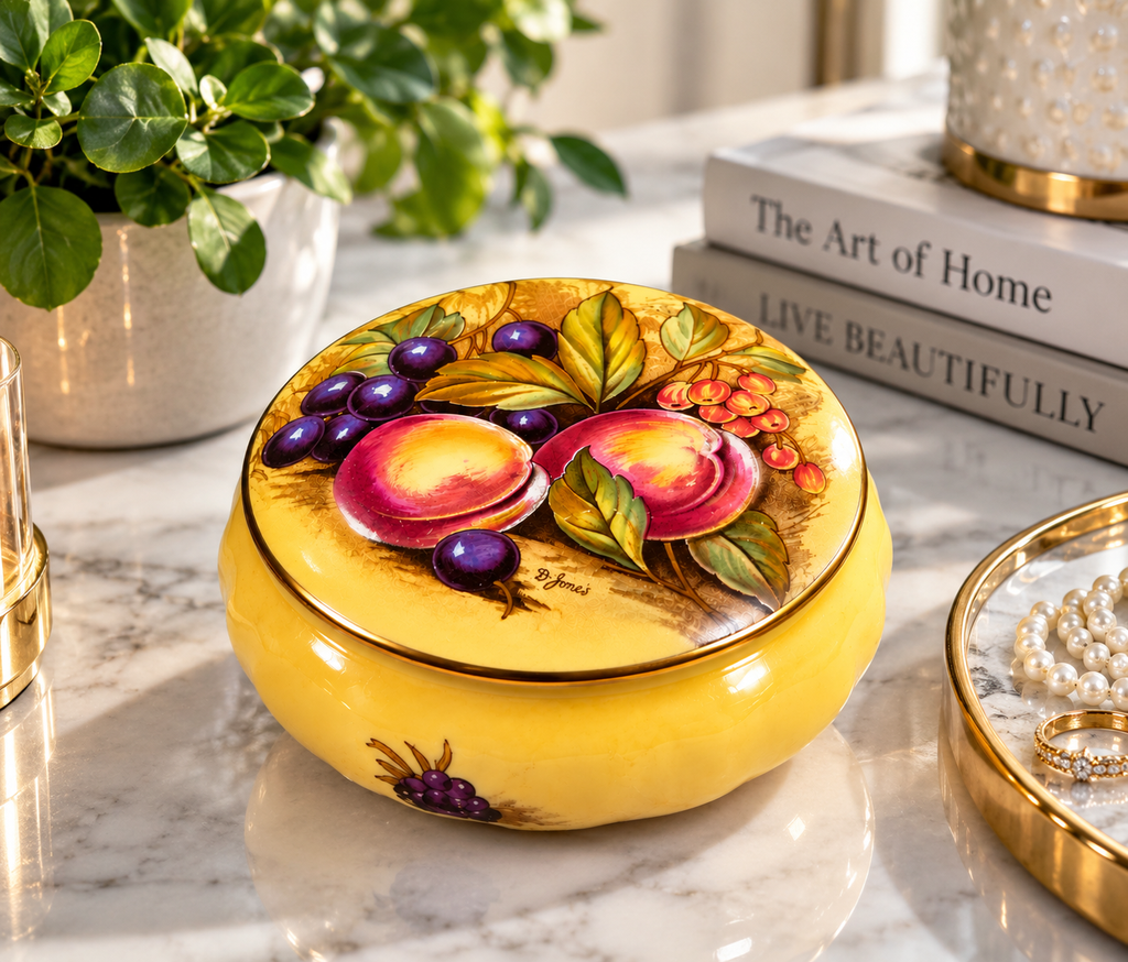 Aynsley Orchard Gold Fine Bone China trinket dish displayed in a modern setting