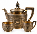 TeaPot-15--Antique 1836 William IV English Sterling Silver Tea Set – Ornate Floral Chased Decoration – Exceptional Collector Piece