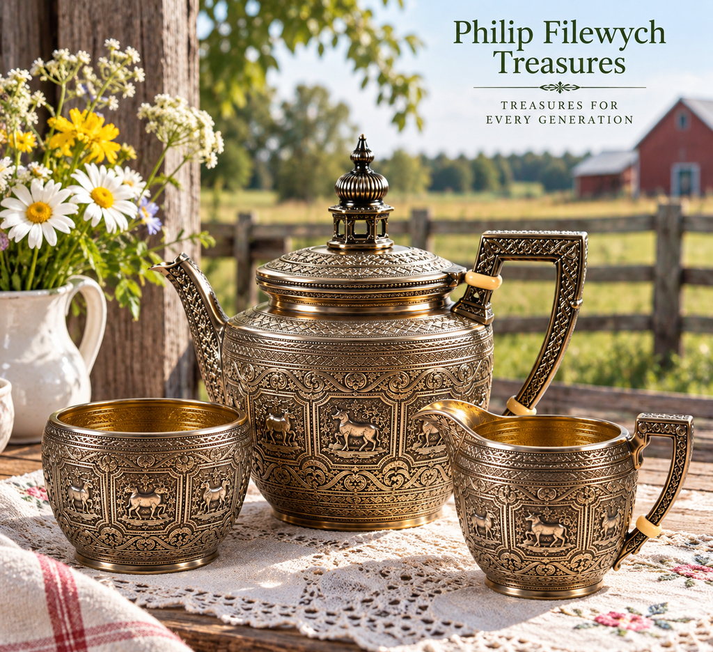 TeaPot-15--Antique 1836 William IV English Sterling Silver Tea Set – Ornate Floral Chased Decoration – Exceptional Collector Piece